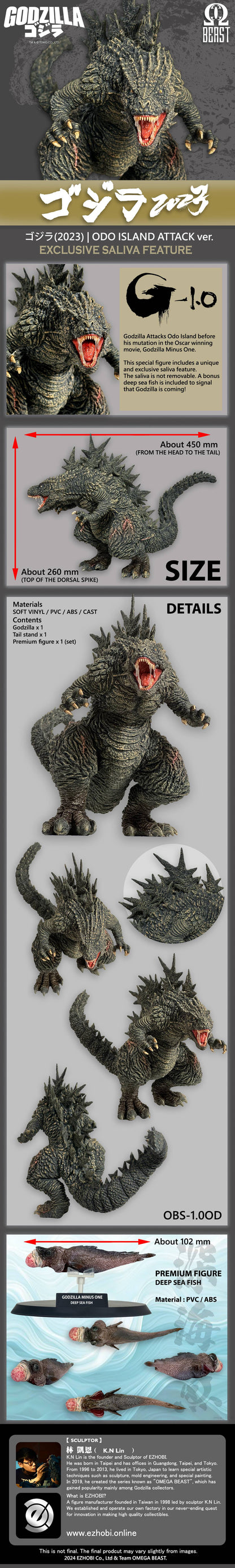 EZHobi Omega Beast Godzilla Minus One Odo Island Attack Limited Saliva Edition