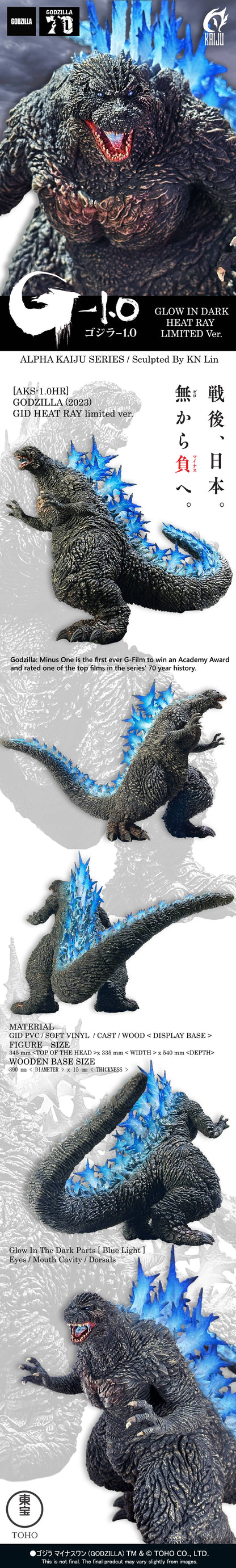 EZHobi Alpha Kaiju Series Godzilla Minus One Heat Ray Glow in the Dark Ver