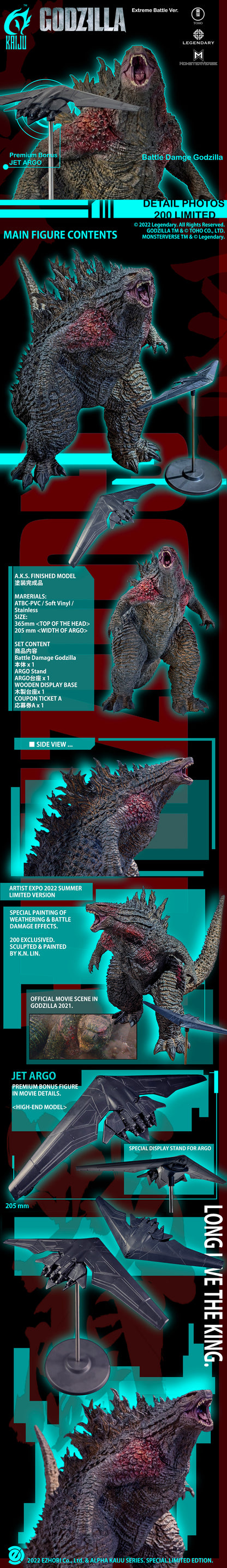 EZHobi Alpha Kaiju Series Godzilla Battle Damage Version Limited Event Exclusive