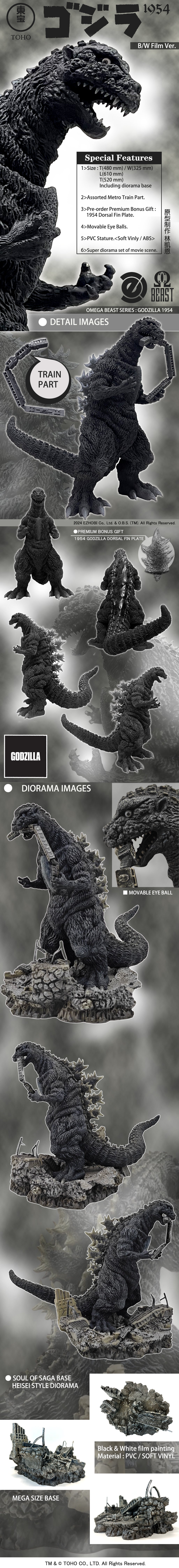 EZHobi Omega Beast Godzilla 1954 Train Biter 70th Anniversary Edition