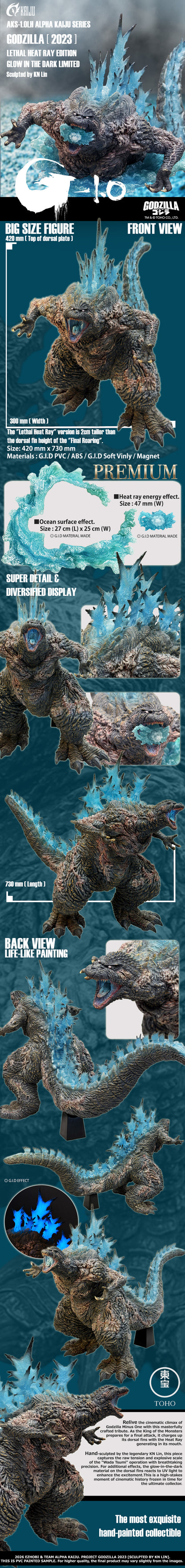EZHobi Alpha Kaiju Godzilla Minus One Lethal Heat Ray Glow in the Dark Edition